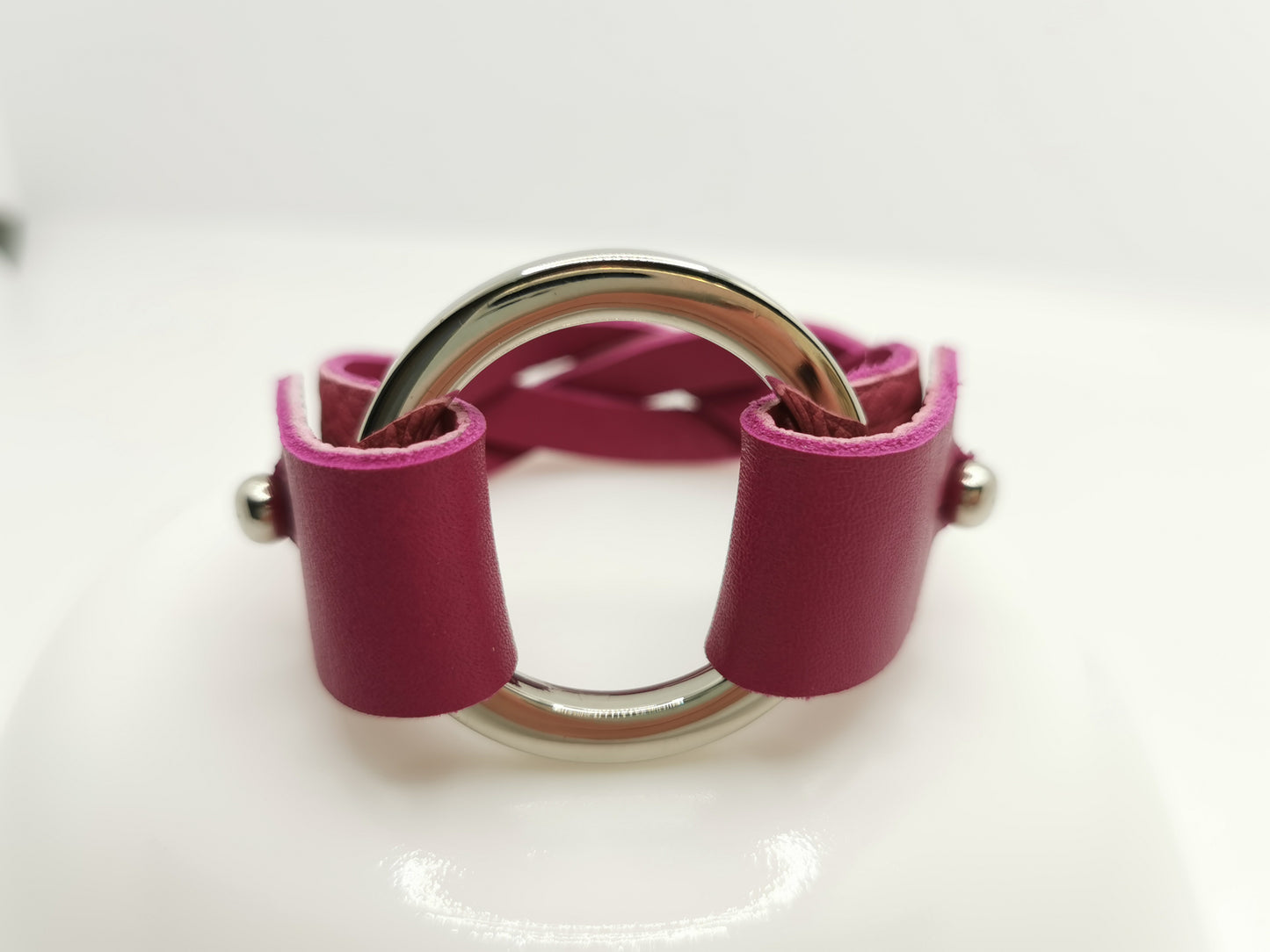 Bracelet réversible tressé en cuir