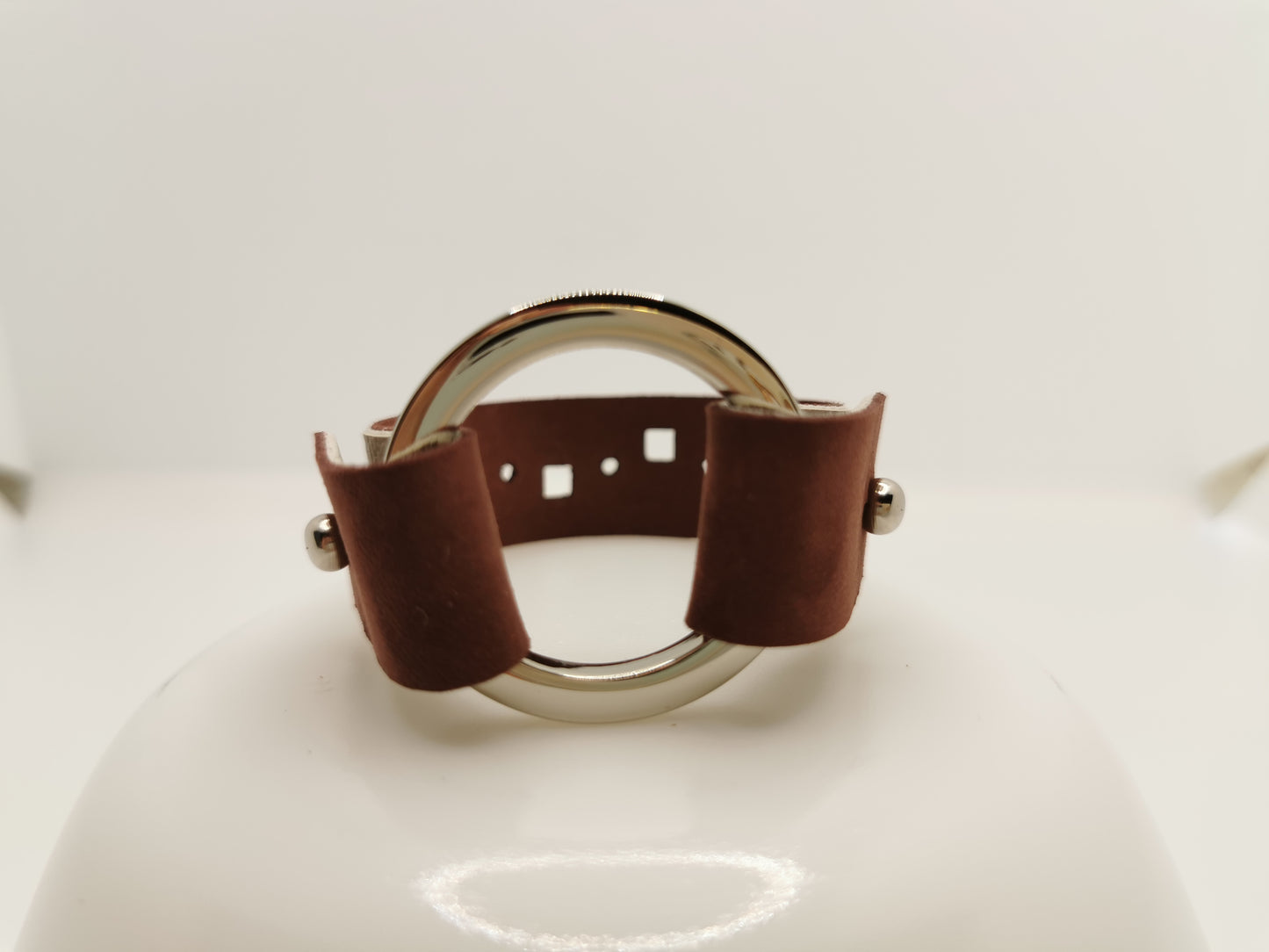 Bracelet réversible poinçonné en cuir